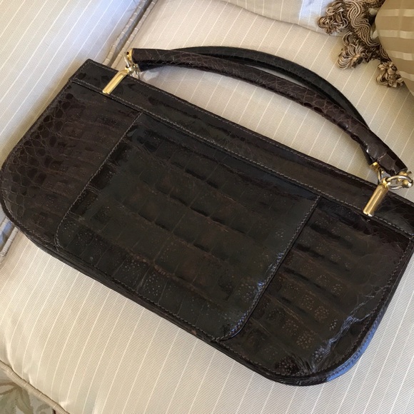 Vtg Genuine Alligator magnificent clutch purse bag - Picture 3 of 8